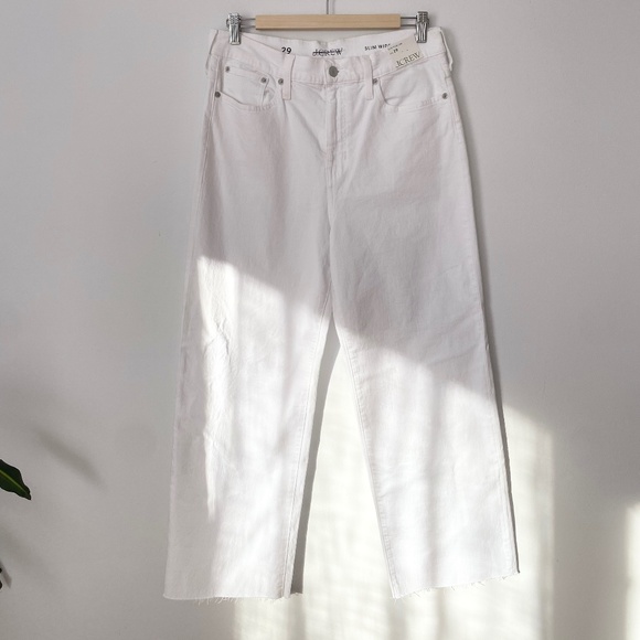 J. Crew Slim Wide Leg White Jeans - Picture 3 of 6
